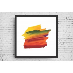 Quadro Abstrato Pincel Digital - 55x55 cm