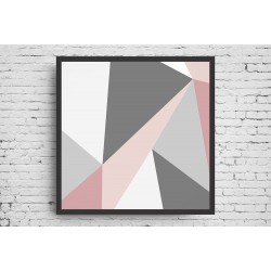 Quadro Escandinavo Formas Geométricas - 55x55 cm