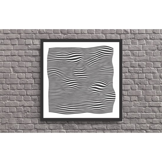 Quadro Abstrato Linhas Desorganizadas - 55x55 cm