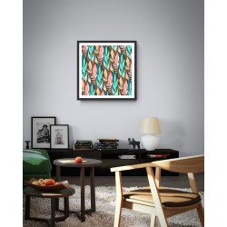 Quadro Digital Traços da Natureza - 55x55 cm