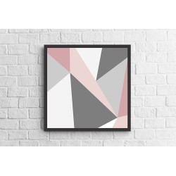 Quadro Escandinavo Triângulos - 55x55 cm