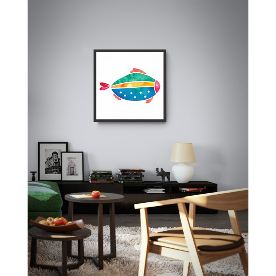 Quadro Digital Peixe - 55x55 cm