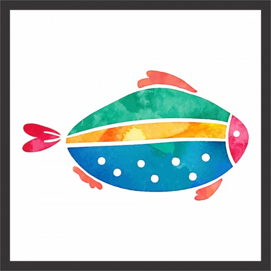 Quadro Digital Peixe - 55x55 cm