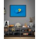 Quadro Abstrato Laranja Azul - 55x75 cm