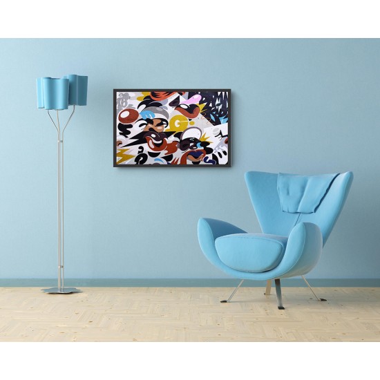 Quadro Digital Arte em Parede Grafite - 55x75 cm