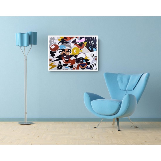 Quadro Digital Arte em Parede Grafite - 55x75 cm