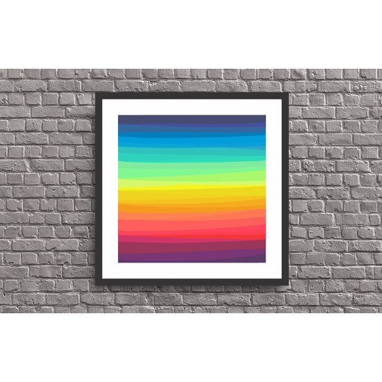 Quadro Digital Abstrato Full Colors - 55x55 cm