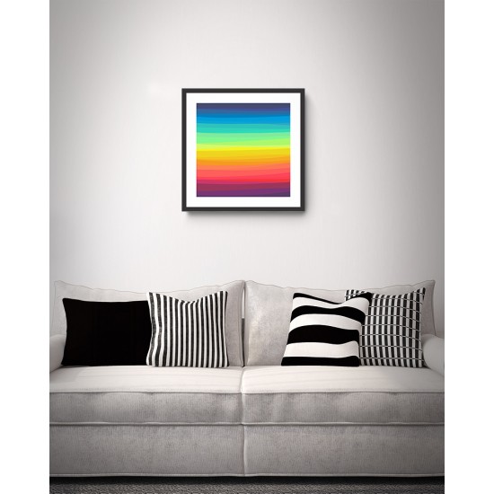 Quadro Digital Abstrato Full Colors - 55x55 cm