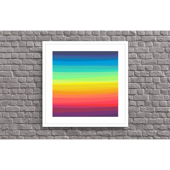 Quadro Digital Abstrato Full Colors - 55x55 cm