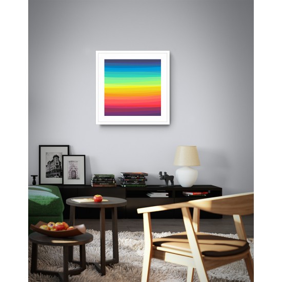 Quadro Digital Abstrato Full Colors - 55x55 cm