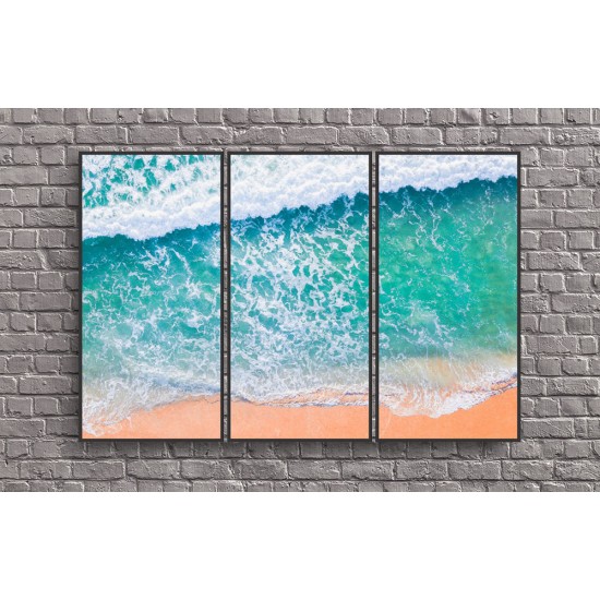 Trio de Quadros Praia Maravilhosa - 137x85 cm