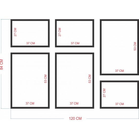 Conjunto de Quadros World Mix  - 120x84 cm