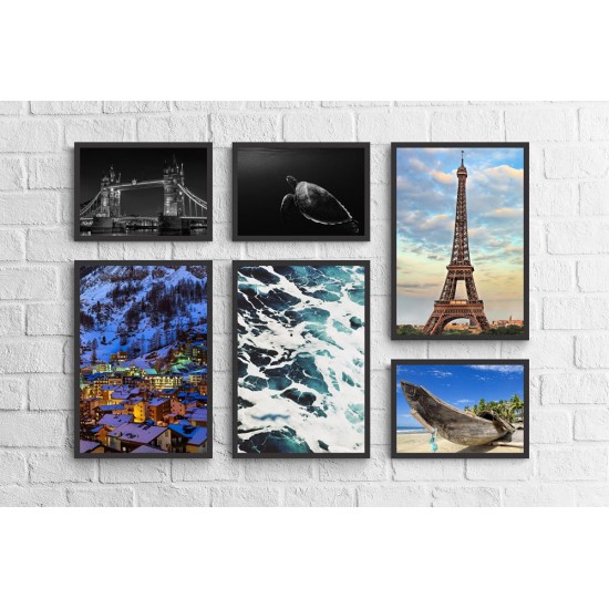 Conjunto de Quadros World Mix  - 120x84 cm