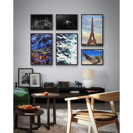 Conjunto de Quadros World Mix  - 120x84 cm