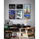 Conjunto de Quadros World Mix  - 120x84 cm