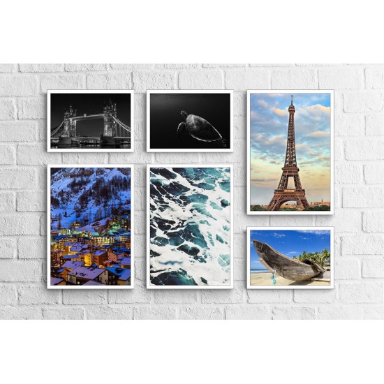 Conjunto de Quadros World Mix  - 120x84 cm