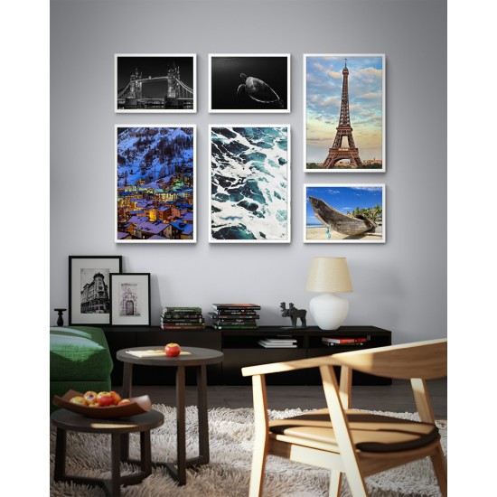 Conjunto de Quadros World Mix  - 120x84 cm