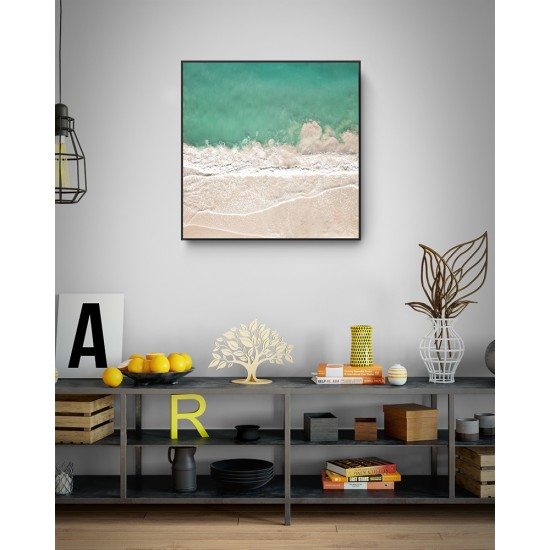 Quadro Praia Águas Cristalina - 85x85 cm