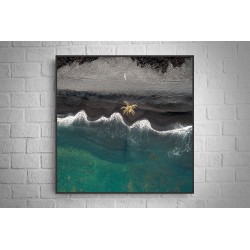 Quadro Praia Águas Cristalina - 85x85 cm