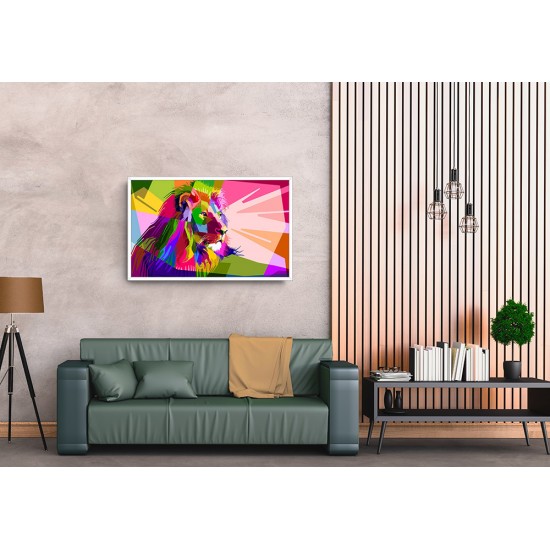 Quadro Leão Full Colors - 60x95 cm
