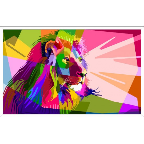 Quadro Leão Full Colors - 60x95 cm