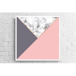 Quadro Triângulos Escandinavo - 70x70 cm