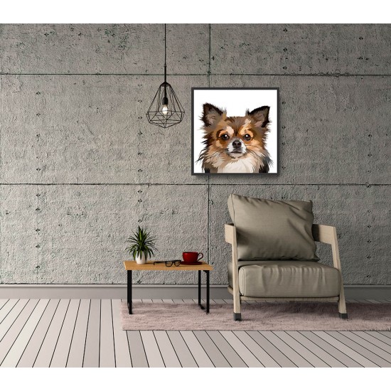 Quadro Digital Dog Raça Pequena  - 70x70 cm