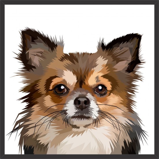 Quadro Digital Dog Raça Pequena  - 70x70 cm