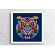 Quadro Tigre Asiático Pop Art - 70x70 cm