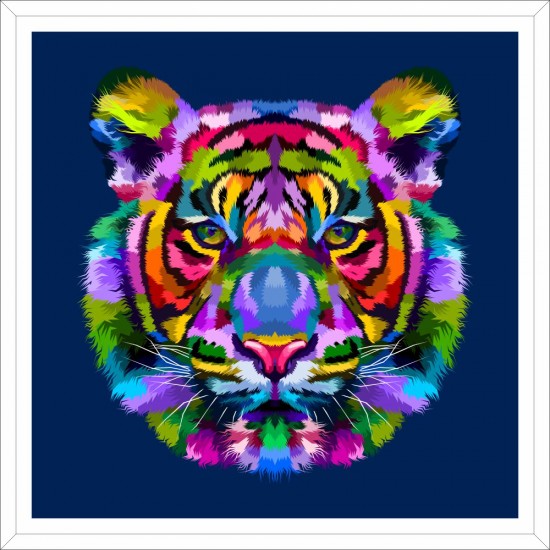 Quadro Tigre Asiático Pop Art - 70x70 cm