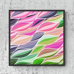 Quadro Digital Abstrato Folhas - 65x65 cm