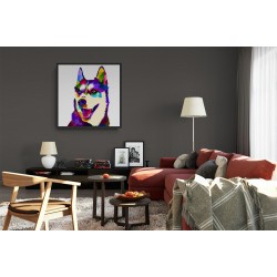 Quadro Digital Dog Pop Art - 65x65 cm
