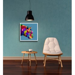 Quadro Africa Onça Pop Art - 65x65 cm
