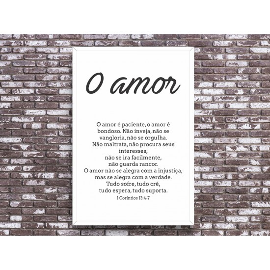 Quadro "O Amor" 1 Coríntios 13:4-7 - 62x42 cm