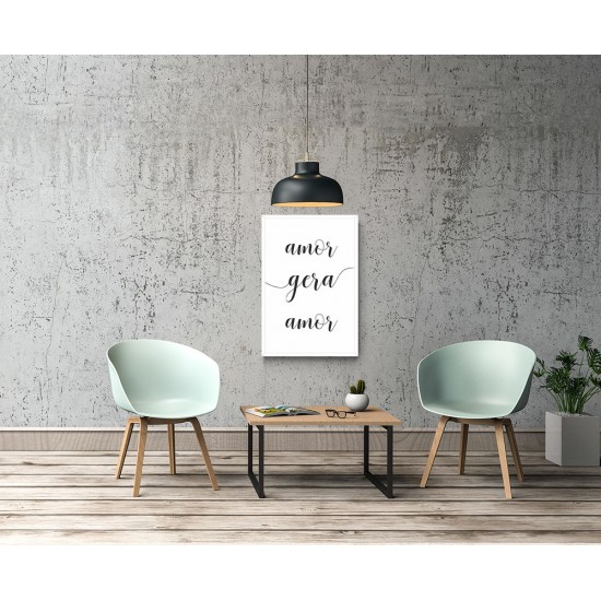 Quadro Lettering Amor Gera Amor - 62x42 cm