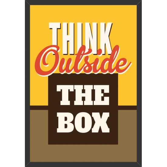 Quadro "Pense fora da Caixa" - 50x35 cm