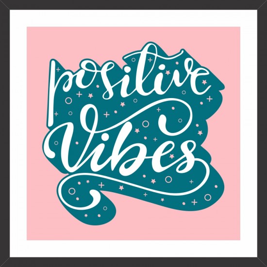Quadro "Vibrações Positivas" - 42x42 cm