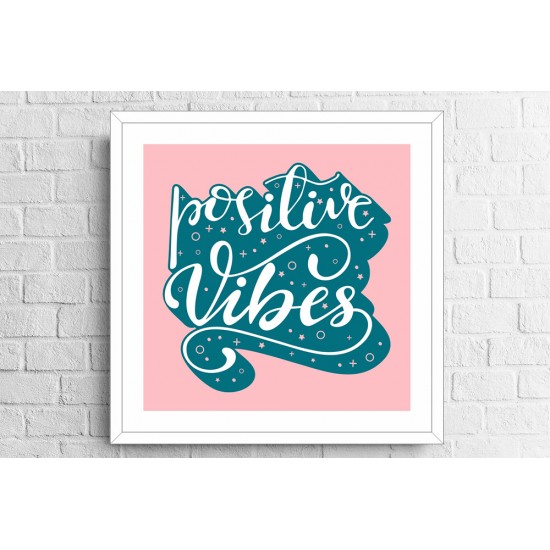 Quadro "Vibrações Positivas" - 42x42 cm