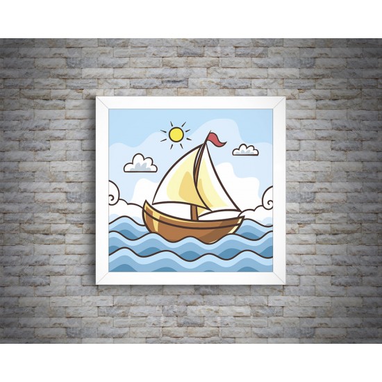 Quadro Barquinho - 29x29 cm 