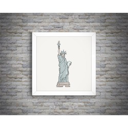 Quadro Estátua da Liberdade - 29x29 cm 