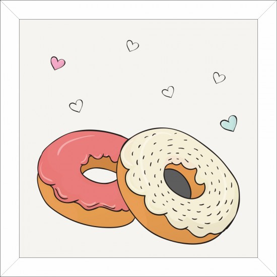 Quadro Donuts - 29x29 cm 