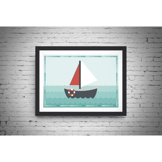 Quadro Barquinho - 26x35 cm 