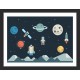 Quadro Planetas e Satélite - 26x35 cm