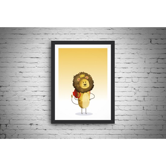 Quadro Leãozinho - 35x26 cm 