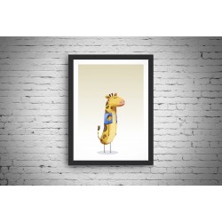Quadro Girafinha de Colete - 35x26 cm 