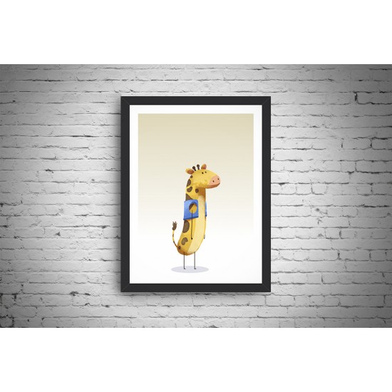 Quadro Girafinha de Colete - 35x26 cm 