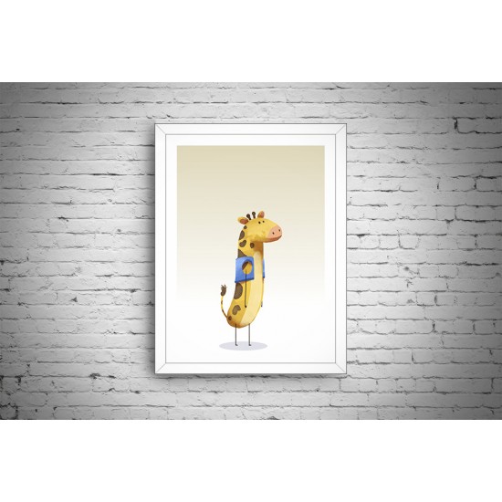 Quadro Girafinha de Colete - 35x26 cm 