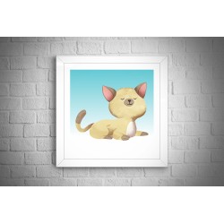 Quadro Gatinho Fofo - 29x29 cm 