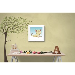 Quadro Gatinho Fofo - 29x29 cm 