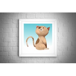 Quadro Gatinho Pirata - 29x29 cm 